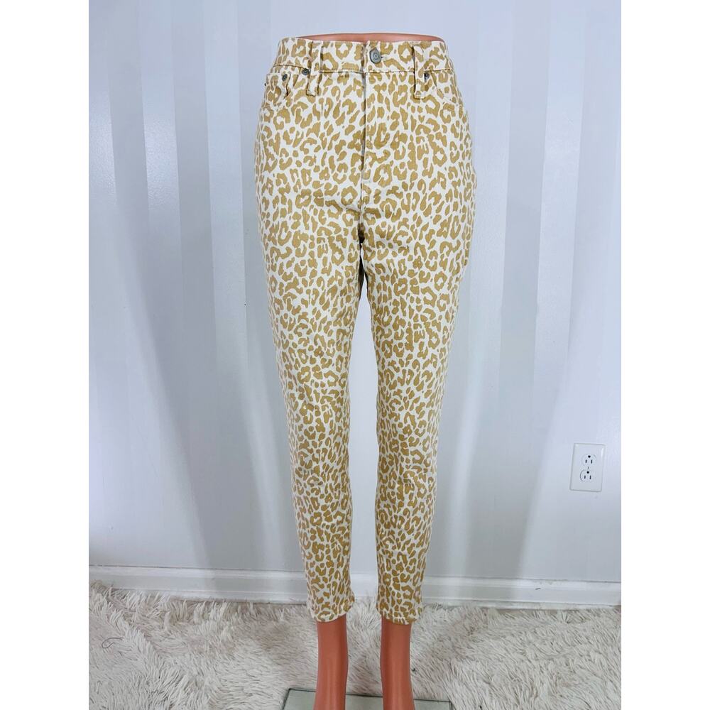 J CREW Toothpick Women’s Tan/White Ankle Jeans Sz 30